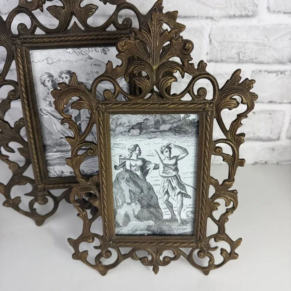 Restoration Hardware Vintage Victorian Inspired Cast Bronze Easel Frame Set